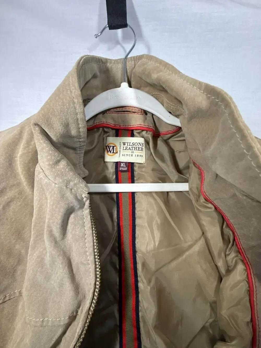 Wilsons Leather Tan Suede Bomber Jacket XL